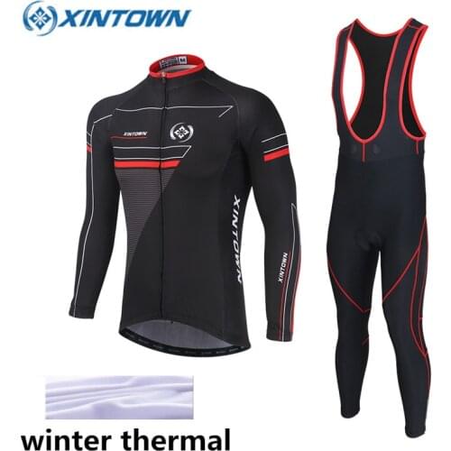 Winter Thermal Fleece Pro Team Cycling Jersey Set Long Sleeve Bicycle Bike Clothing Cycle Bib Pantalones Ropa Ciclismo Invierno