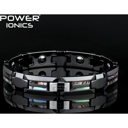 Power Ionics Magnetic Bracelet Luxury Natural Shell Black Ceramic Bracelets Bangles Unisex Wristband Luxury Jewelry Gifts