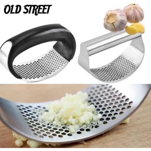 Multi-function Manual Garlic Press Curved Garlic Grinding Slicer Chopper Stainless Steel Garlic Presses Cooking Gadgets Tool