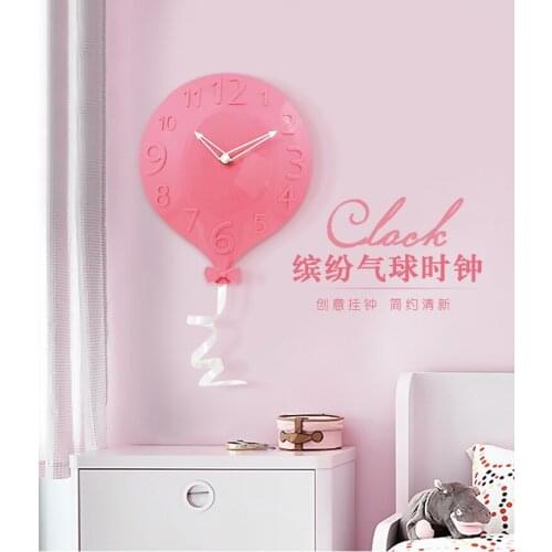 Cartoon Cute Wall Clock Balloon Creative Kids Wall Clocks Kitchen Modern Electronic Relogios Parede Stylish Wall Clocks AA50WC