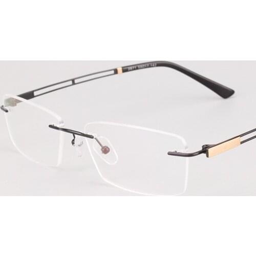 KJDCHD Pure Titanium Glasses Frame Men 2021 Women Rimless Prescription Square Eyeglasses Frameless Myopia Optical Eyewear