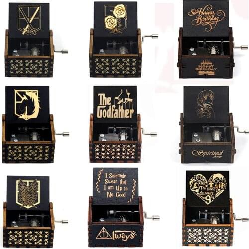 Attacking Giants Stationed Corps Music Box Sailor Moon Black Wood Youre My Sunshine The Godfather Musica Theme Birthday Gift