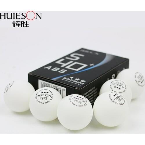 Huieson 6 Pcs/Box 3 Star S40+mm Table Tennis Poly Balls New Material ABS Plastic Table Tennis Training Ball for Senior Players