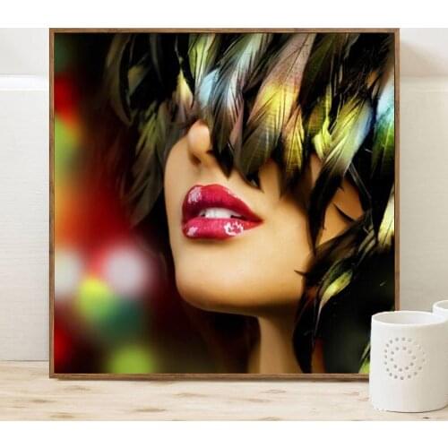 Wall Painting Posters and Prints Wall Art Canvas Painting Sexy Red Lips and Leather Pictures For Living Room Home Decor No Frame