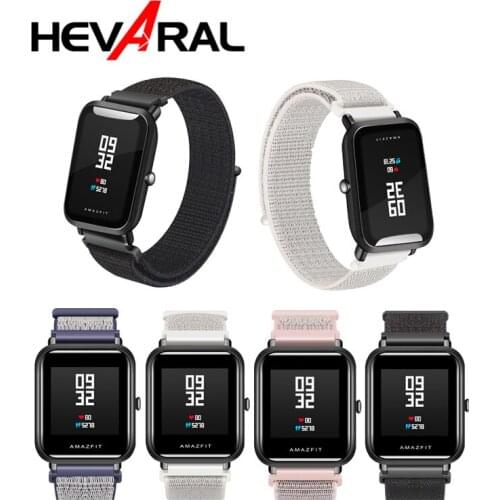Hevaral Nylon Strap for Xiaomi For Amazfit Bip GPS Smart Watch Accessories Bracelet Accesorios Correa Replacement Strap Pulseira