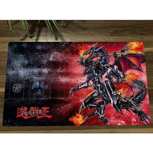 NEW Yu-Gi-Oh! Yugioh Duel Playmat Red-eyes Darkness Dragon CCG TCG Card Game Mat Mouse Pad With Zones + Free Bag Gift