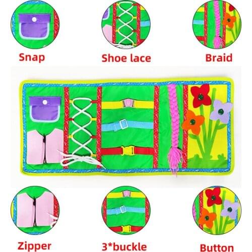 New Year gift Education Montessori toy Hand Zipper Button Teaching Kindergarten manual Diy Weave cloth Early Learning Teaching
