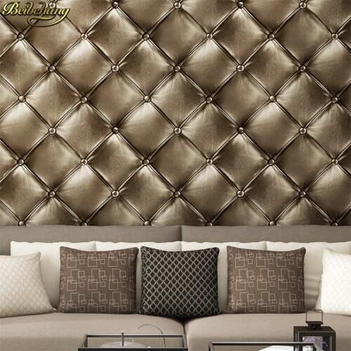 Beibehang PVC leather-upholstered diamond for walls 3d room wallpaper for living room TV backdrop wall paper papel wall