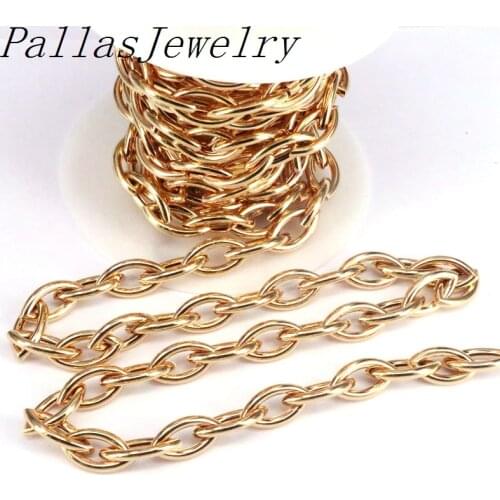 3 Meters, 11*12MM Chic Gold Color Copper Link Chains for DIY Necklace Jewelry Making Handmade Findings
