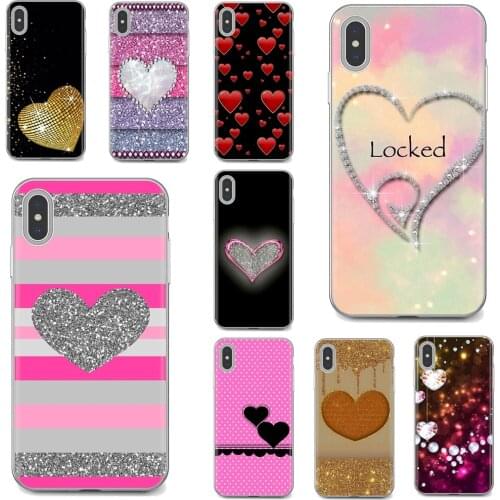 Love Golden Heart Glitter For Samsung Galaxy J1 J2 J3 J4 J5 J6 J7 J8 Plus 2018 Prime 2015 2016 2017 EU Silicone Skin Case