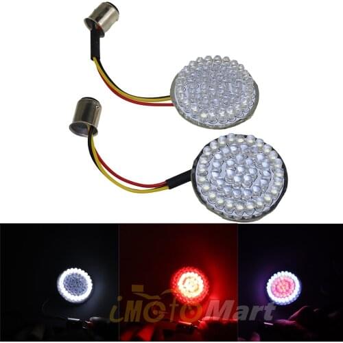 Motorcycle 2" Bullet LED Turn Signal Indicator Light 1157 Panel For Harley Sportster XL 1200 883 Electra Glide Dyna FLSTF CVO