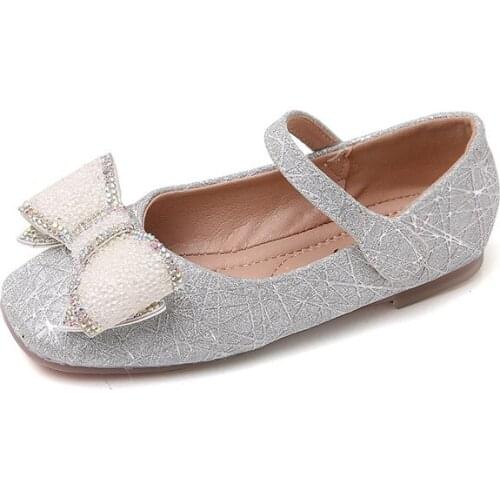 New Fashion Bow Girls Shoes Kids Leather Shoes For Girl Princess Dancing Shoes Casual Party Flats Baby Toddler Shoes Size 26-36