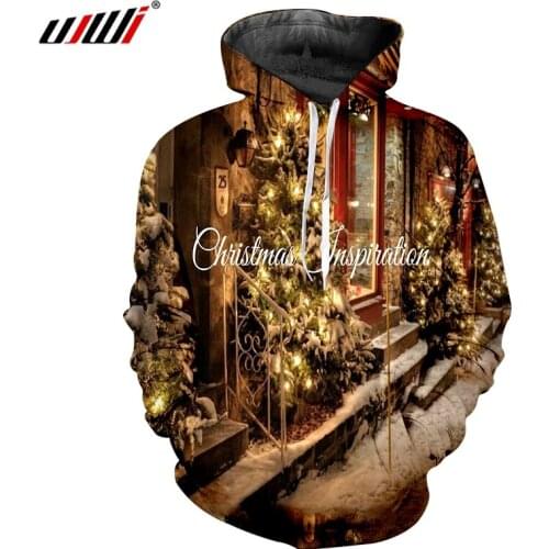 UJWI 3D Christmas Sweatshirts Men Women gift Sweatshirts blouses Fashion Harajuku casual Pullover Unisex Funny casual
