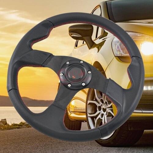 Universal Suede leather Aluminum Frame Racing Steering Wheel for most car High Quality