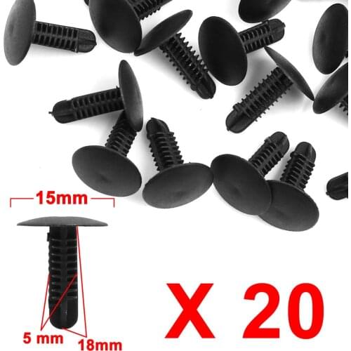 X Autohaux 20Pcs Car Door Trim Panel Hood Retainer Clip 5Mm X 5Mm Hole