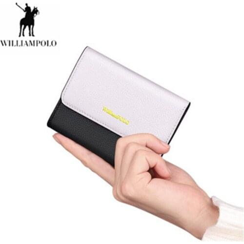 Williampolo womens wallet Mini purse Women Genuine Leather Wallets Ladies Change Card Holder Coin Small Purses portfel damski