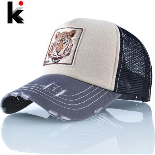 Animals Embroidery Baseball Caps Snapback Hip Hop Bone Men Breathable Mesh Visor Hats Women Streetwear Trucker Cap Wholesale