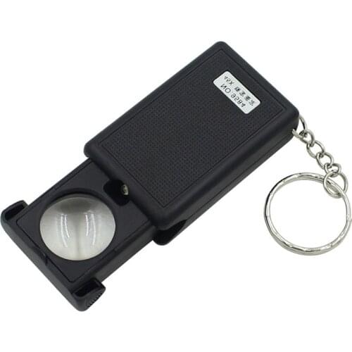 1 PCS magnifier 9584 multi-purpose 45 times LED pumping light source jewelry identification magnifying glass metal keychain