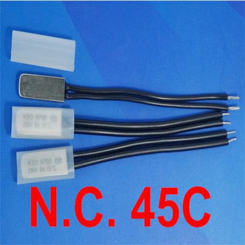 100pcs/lot) 45C KSD9700 Normally Close Thermostat, Temperature Switch, NC45Celsius, Bimetal Disc