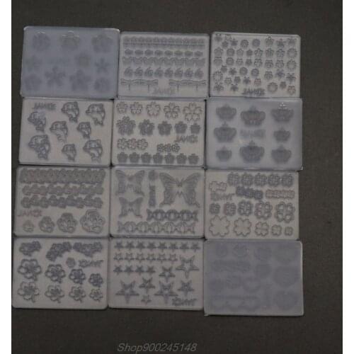 12Pcs Mini Size Nail Art Silicone Mold Leaves Flower Animals Template Resin Molds Kit Acrylic Gel Jewelry Jy15 20 Dropship