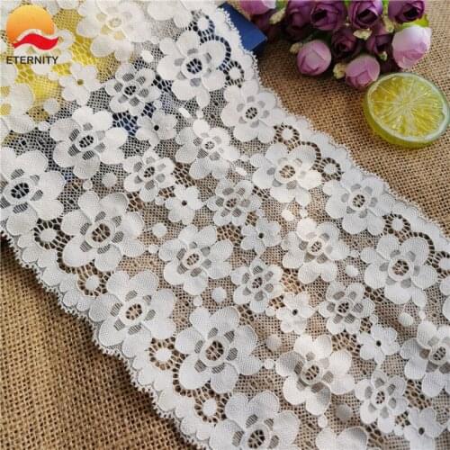 18cm white elastic nylon spandex lace is used for sewing underwear gold African lace fabric E3065