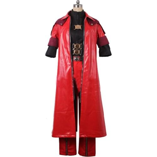 2019 Dante Cosplay Costume Dante Cosplay Red Leather Jacket Halloween Costumes For Men Custom Made