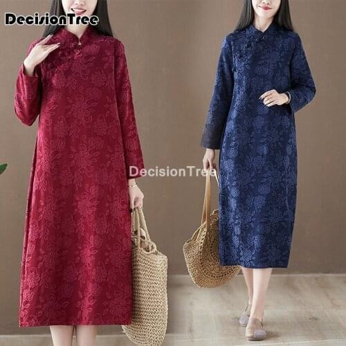 2021 chinese dress qipao cheongsam improved v neck elegant floral print bridesmaid cheongsam women party dress vestido