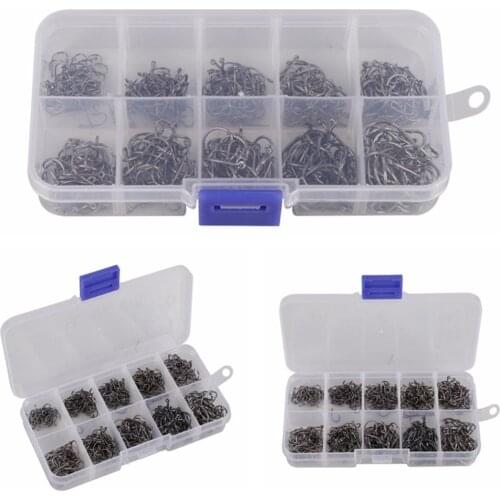 500PCS/Set Saltwater Fresh Water Barbed Carbon Steel Fishhook Carp Jig Fishing Hook Kit with Box