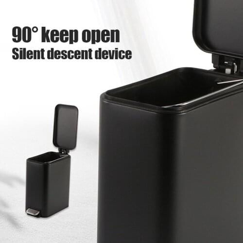 5L Rectangular Small Stainless Steel Step Trash Can Wastebasket Garbage Container Bin for Bathroom D1