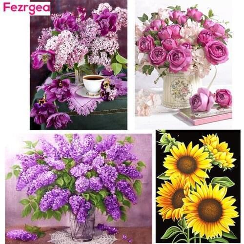 Flower Diamond Painting Full Round Sunflower 5D Diamond Embroidery Sale Diamond Mosaic Picture Rhinestone Decor Home Handmade