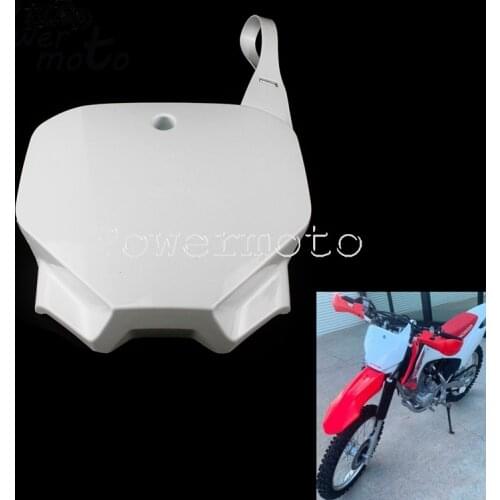 White ABS Plastic Front Number Plate Name Plates Blank Board for Honda CRF150F CRF230F CRF 150 230 2003-2019 Dirt Pit Bike