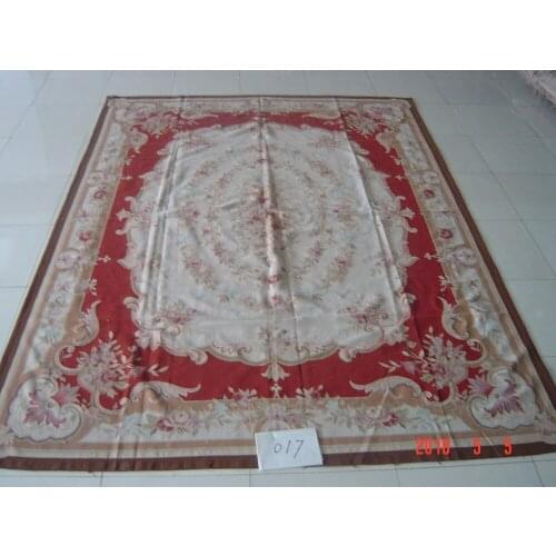 Free shipping 8'X10' French style aubusson carpets hand knotted rugs Woolen French Aubusson Rugs