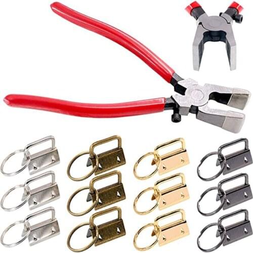 Key Fob Hardware with Key Fob Plier Kit,Perfect for Wristlet Key Fobs, Key Lanyard and Key Chain Making Hardware Supply