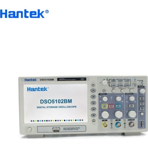 Hantek DSO5102BM Oscilloscope Digital 2 Channels Handheld LCD Osciloscopio 100Mhz Bandwidth USB Oscilloscopes 2M Record Length