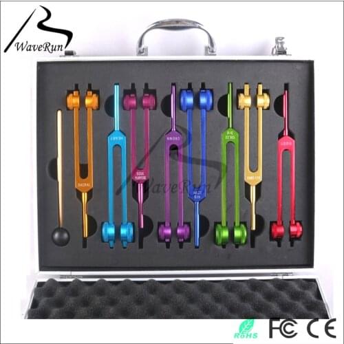 Color chakra tuning fork 8 sets Submarine 194.18hz/136.1hz/210.42 Hz/126.22hz/141.27hz/221.23hz/272.20hz/172.06hz