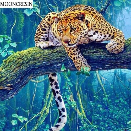 Diy Diamond Embroidery Leopard 5D Diamond Painting Full Square Cross Stitch Kit Crystal Mosaic Picture By Number Decoration Home