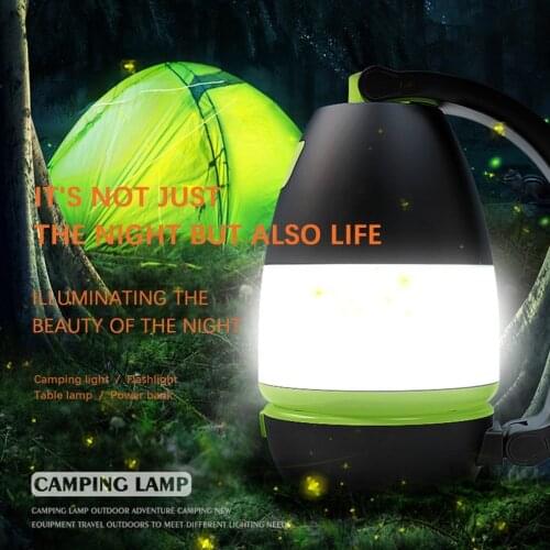 Dropshipping Multi-function Camping Light Tent Lamp LED USB Rechargeable 3 in1 Flashlight Table Desk Lamp Power Bank Output
