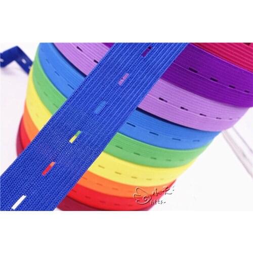 18mm Button Hole Elastic Colors Woven Stretchable Waist Dressmaking Trousers