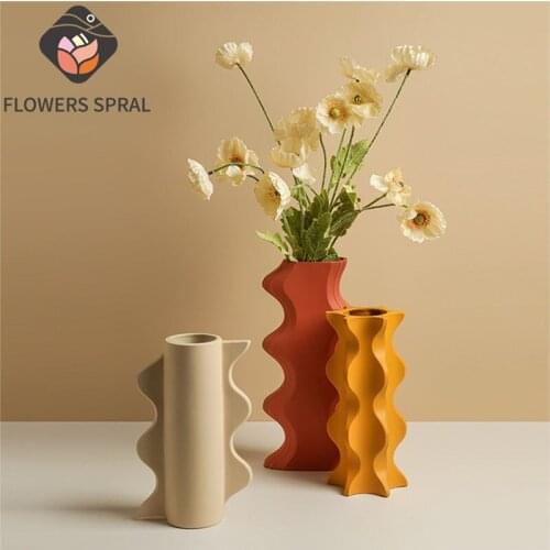 Creative Vase Ceramic Nordic Home Decoration Room Decoration Geometric Minimalist Morandi Flower Arrangement Vase Holiday Gift