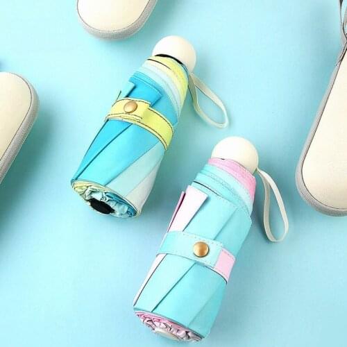 8K High Quality Mini Pocket Gradient Umbrellas Parasol Folding Men Umbrellas Rain For Womens UV Windproof Umbrella YS200003