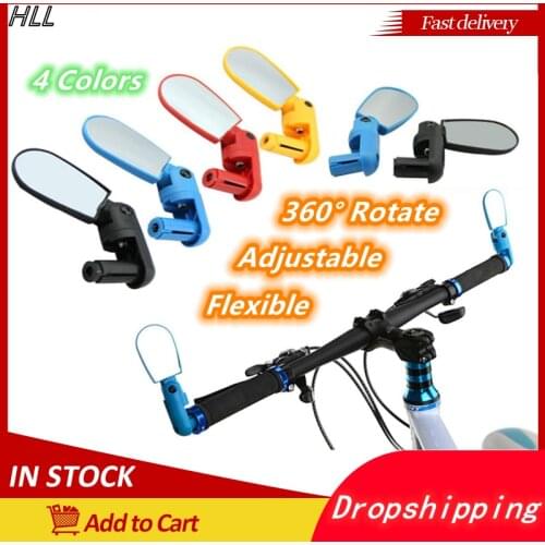 Mini Bike Mirrors Rotate Flexible MTB Bicycle Rearview Mirrors Handlebar End 360° Rotate Rear Back Simple Bicycle Accessories