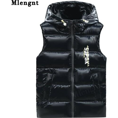 Fashion Mens Winter Vests Spring Thermal Soft Sleeveless Jacket Casual Hooded Warm Coats Windproof Mens Vest Thicken Waistcoats