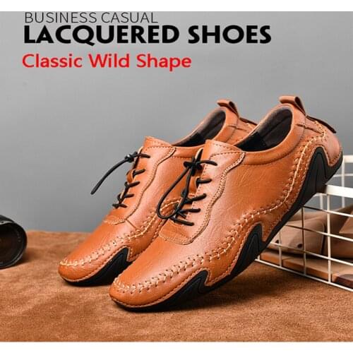 New Fashion Casual Shoes Loafers Quality Leather Mens Shoes Men Flats Moccasins Shoes Comfortable Driving Shoes Big Size 38-46