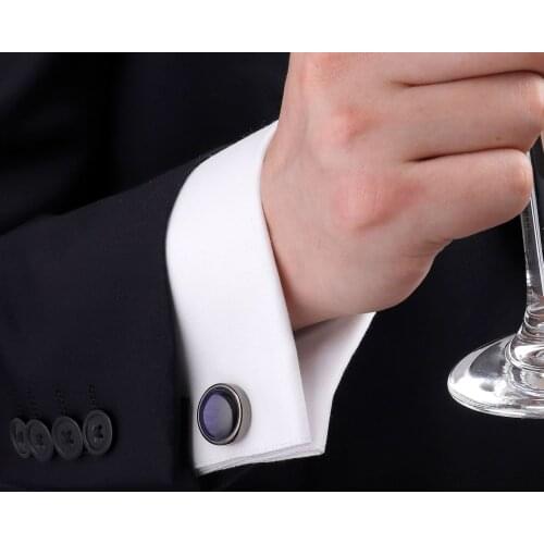 Blue Crystal Cone Cufflinks Men Classic Brand Blue Prismatic Cuff Button Designer High Quality Mens Shirt Taper Cuff Links