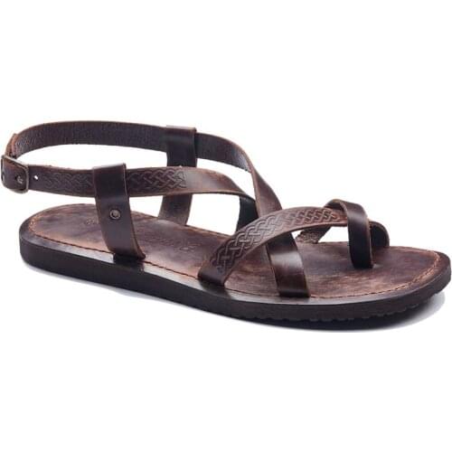 Mens Leather Strap Sandals Toe Thongs