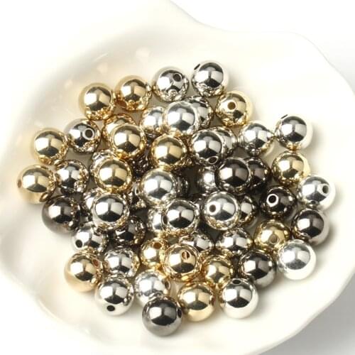 Wholesale 3 4 6 8 10 12mm 30-500pcs CCB Plastic Round Seed Spacer Loose Beads For Jewelry DIY Bracelet making DIY