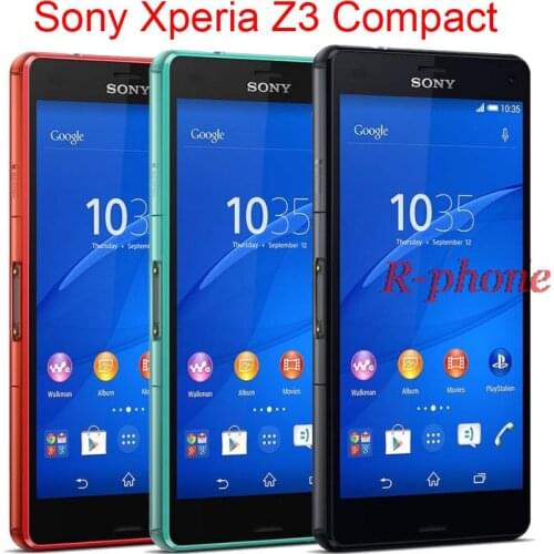 Original Unlocked Sony Xperia Z3 Compact 3G 4G Wifi GSM 20.7MP 4.6 inch Quad core 16GB Cell phones Refurbished