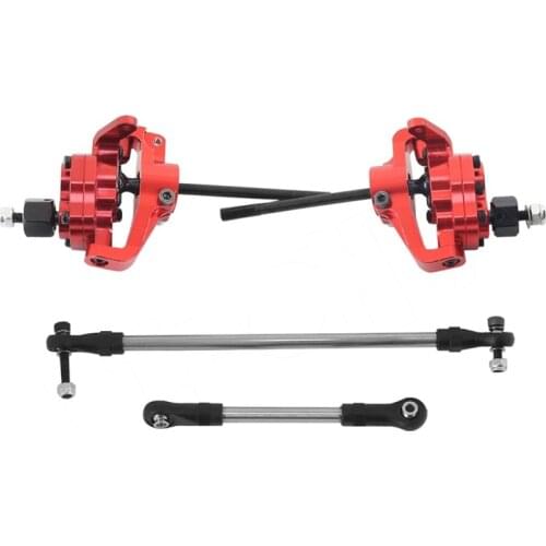 Aluminum Alloy Portal Front Rear Axles with Steering Link For 1/10 RC Crawler Axial SCX10 II 90046 90047 AR44 Axle Upgrade Parts