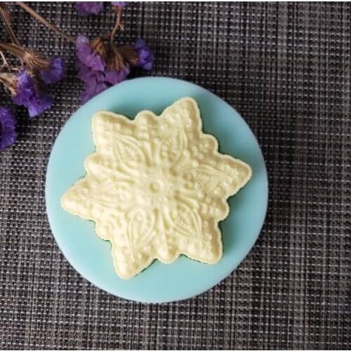 PRZY QT0121 handmade soap making molds Hex embossed snowflake silicone mold soap mould candle silicone mold resin clay mold