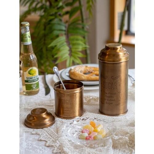 Pure Copper Storage Tank Storage Box High-Grade Carved Coffee Tea Pot Sucrier Slightly Luxury Decoration Ornaments